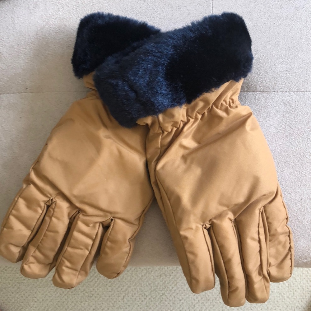 Thinsulate brown and black gloves